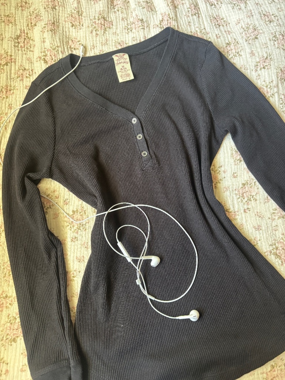 Faded Glory Cami with Buttons Bella Swan Dark Fall Chic Long Sleeve